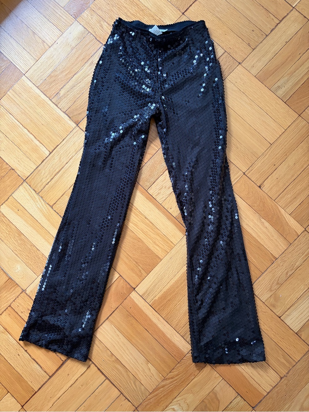Vintage LUCENT 90’s Black Sequin Women’s Pants. Lined Sz Med Sparkle Sexy Disco